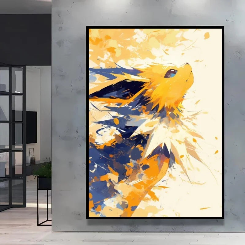 Retro Artistic Pokemon High Quality Canvas Print