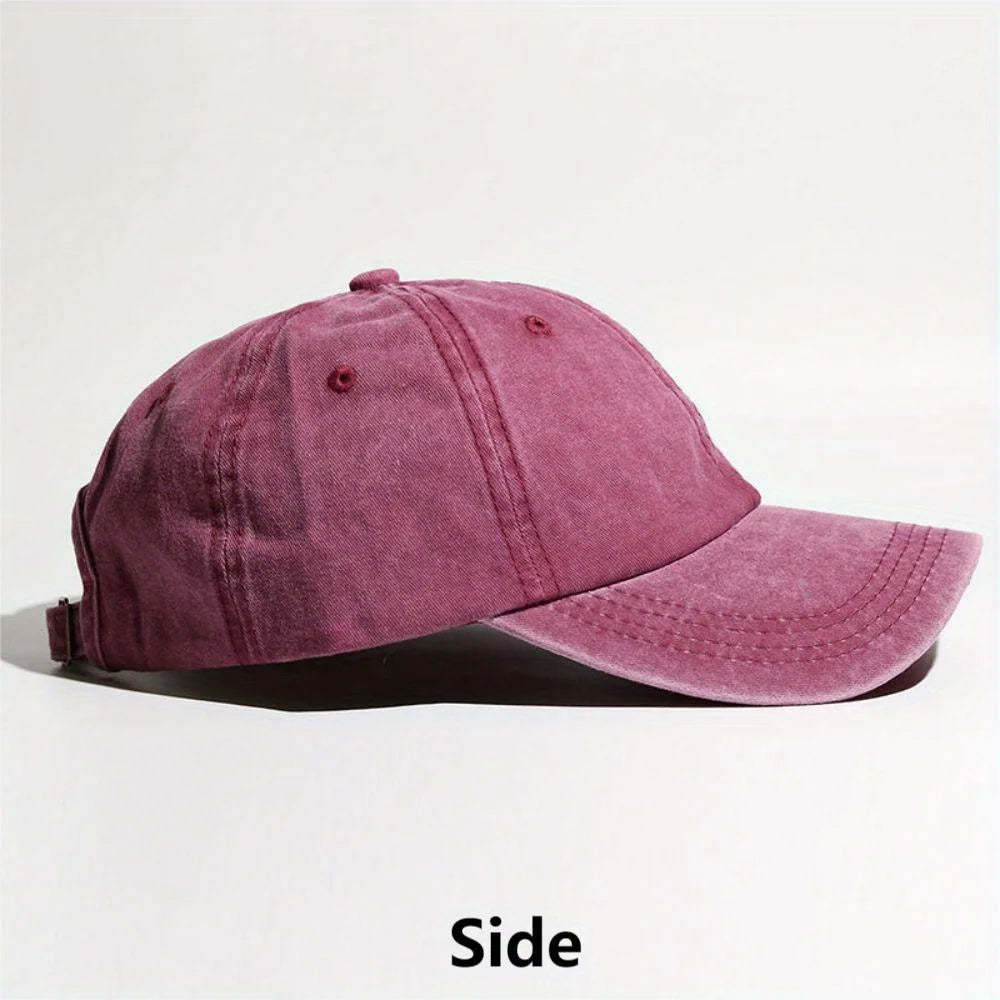 Washed Denim High Ponytail Baseball Cap