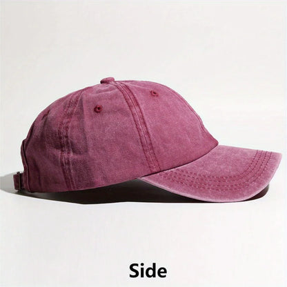 Washed Denim High Ponytail Baseball Cap