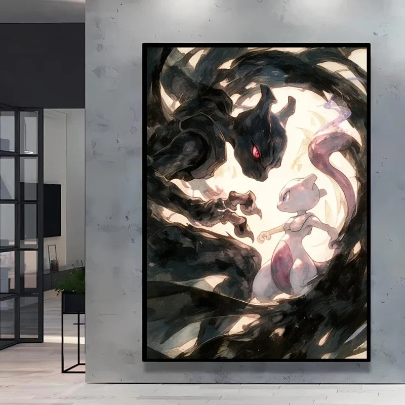 Retro Artistic Pokemon High Quality Canvas Print
