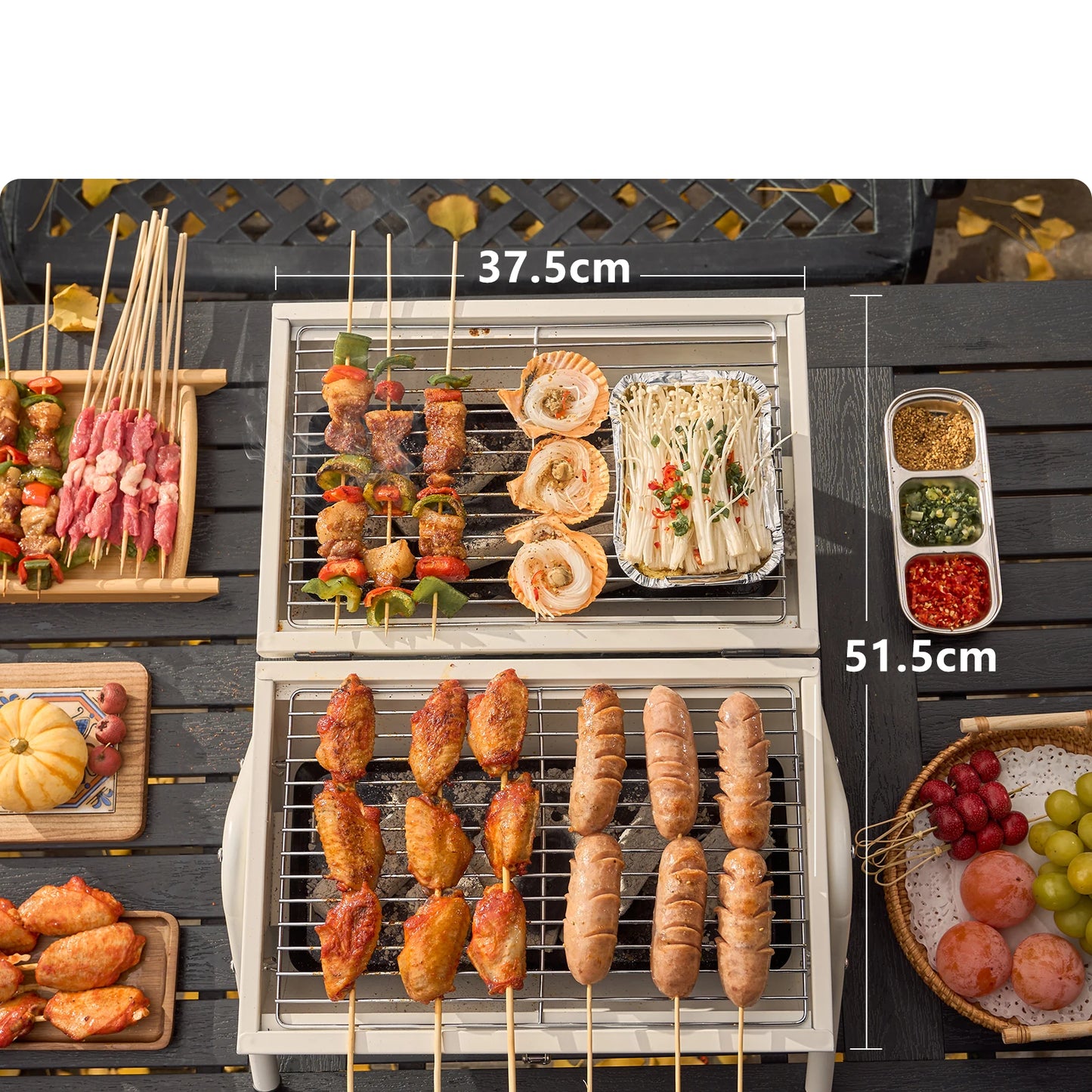 Multifunctional Portable Dual Grill Charcoal Barbecue
