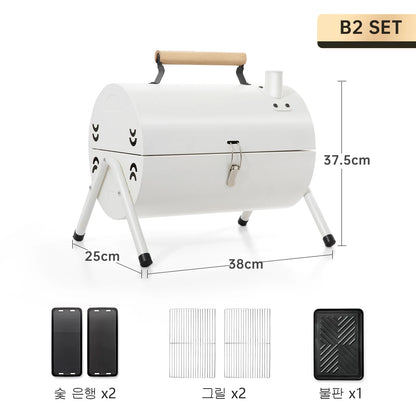 Multifunctional Portable Dual Grill Charcoal Barbecue