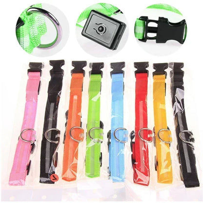 Glowing LED Adjustable Dog Collar