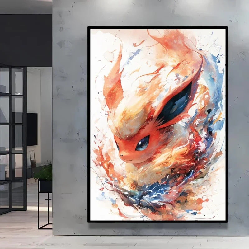 Retro Artistic Pokemon High Quality Canvas Print