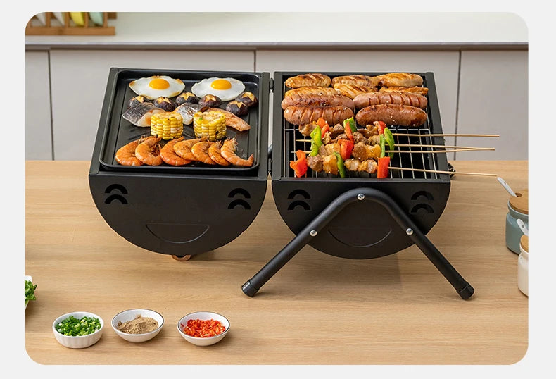 Multifunctional Portable Dual Grill Charcoal Barbecue