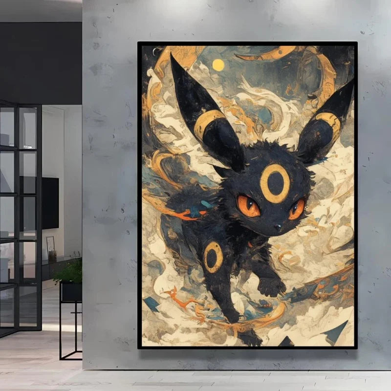 Retro Artistic Pokemon High Quality Canvas Print