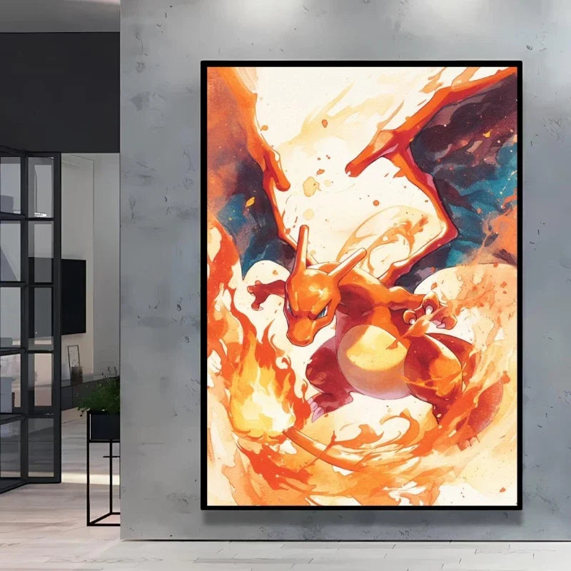 Retro Artistic Pokemon High Quality Canvas Print