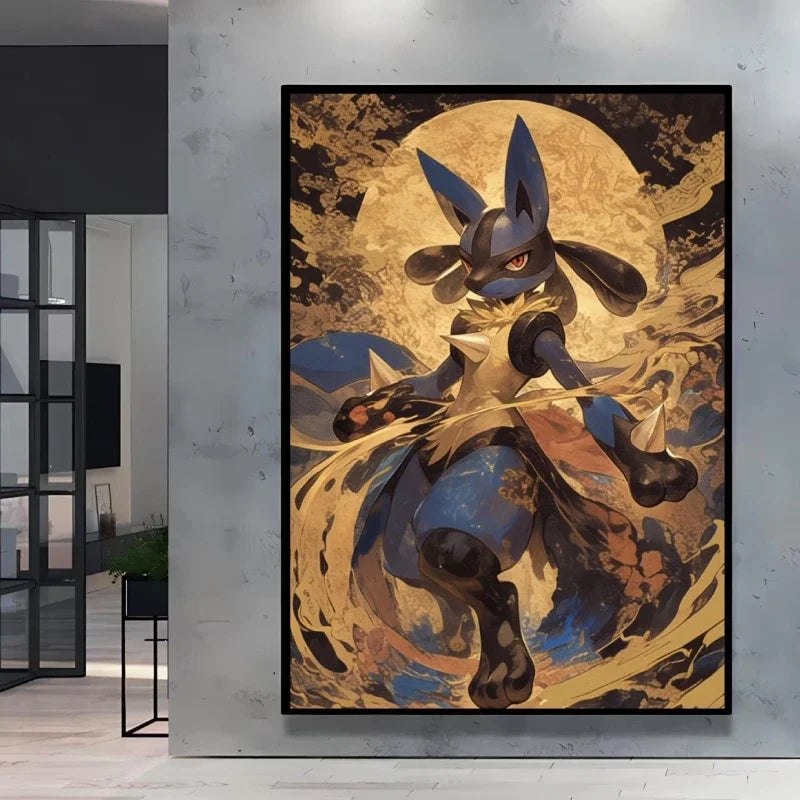 Retro Artistic Pokemon High Quality Canvas Print