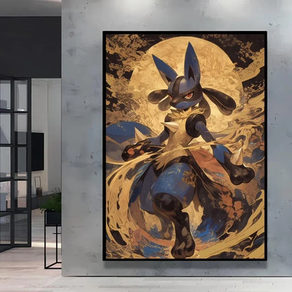 Retro Artistic Pokemon High Quality Canvas Print