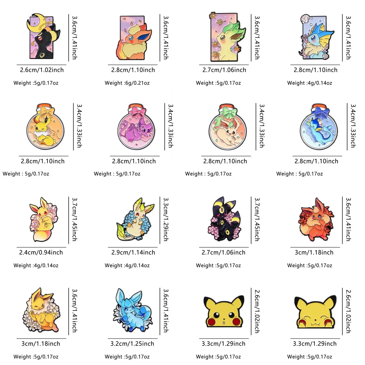 Eevee Evolutions 9-Piece Enamel Pin Set