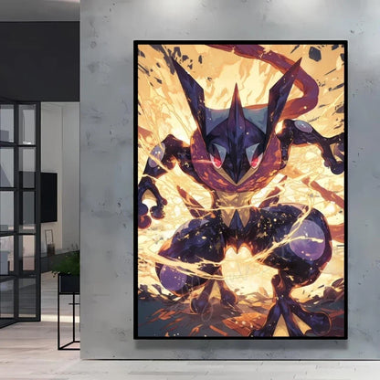 Retro Artistic Pokemon High Quality Canvas Print