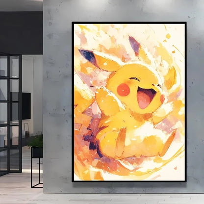 Retro Artistic Pokemon High Quality Canvas Print