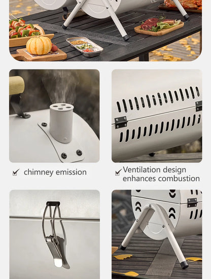 Multifunctional Portable Dual Grill Charcoal Barbecue