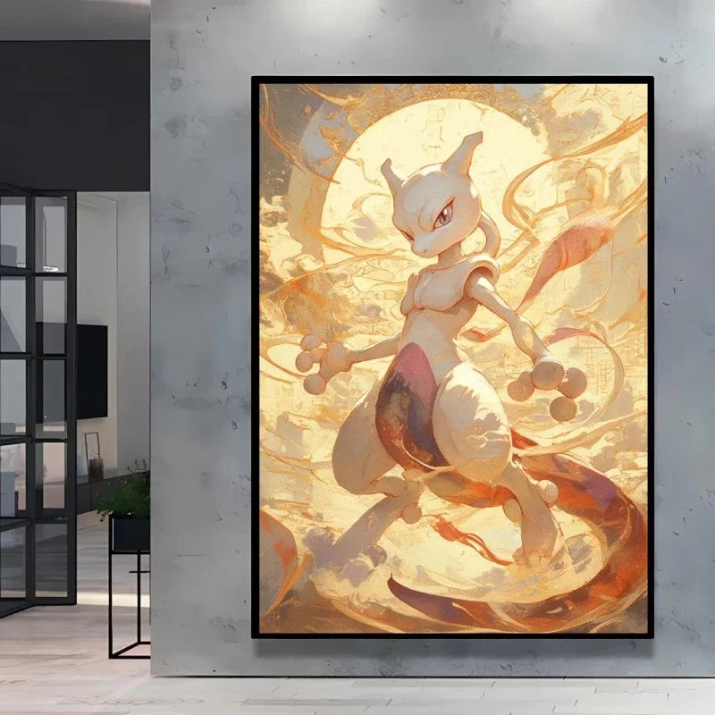 Retro Artistic Pokemon High Quality Canvas Print