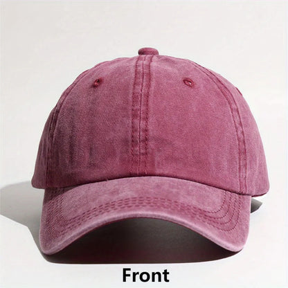 Washed Denim High Ponytail Baseball Cap