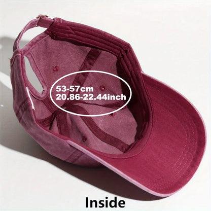 Washed Denim High Ponytail Baseball Cap