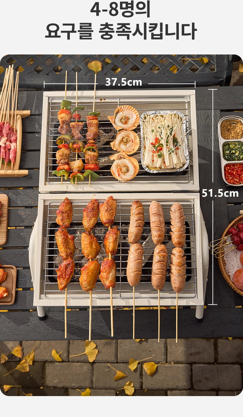 Multifunctional Portable Dual Grill Charcoal Barbecue