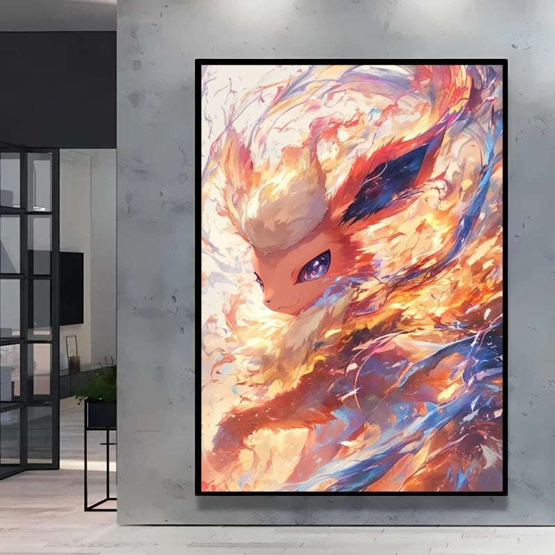 Retro Artistic Pokemon High Quality Canvas Print