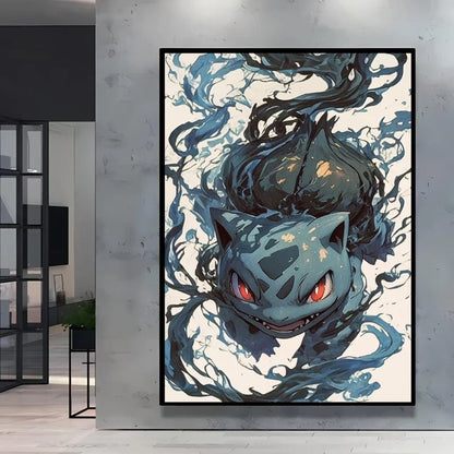 Retro Artistic Pokemon High Quality Canvas Print