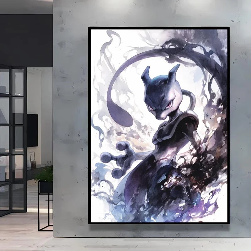 Retro Artistic Pokemon High Quality Canvas Print