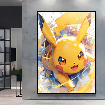Retro Artistic Pokemon High Quality Canvas Print