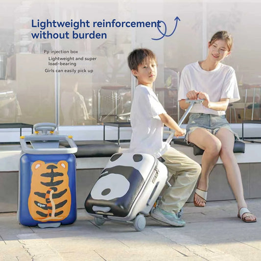 1-Piece Set of Children's Luggage That Can Be Sat on and Ridden, Trolley Case with Carry-On Suitcase, Travel Essential, Can Be Disassembled, Suitable for Children Aged 2-12