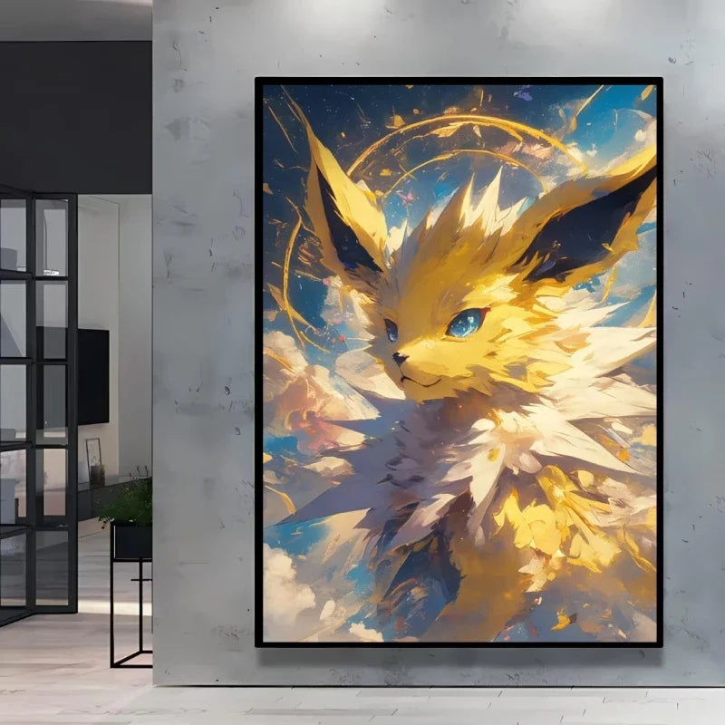 Retro Artistic Pokemon High Quality Canvas Print