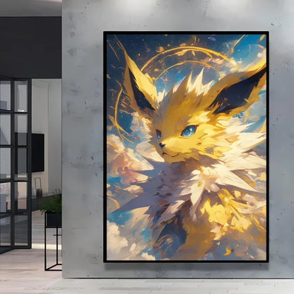 Retro Artistic Pokemon High Quality Canvas Print